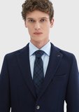 Lacivert Desenli Shirt Shoulder Slim Fit Yün Karışımlı Örme Ceket
