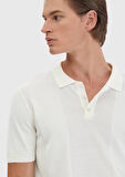 Ekru Polo Yaka Jakarlı Triko