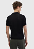 Siyah Polo Yaka Jakarlı Triko