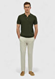 Haki Polo Yaka Jakarlı Triko