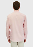 Pembe Düz Casual Fit Dokuma Casual %100 Pamuk Gömlek