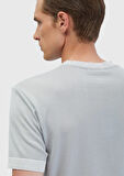 Açık Gri Düz Bisiklet Yaka %100 Pamuk T-Shirt