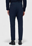 Lacivert Düz Dokuma Regular Fit Casual Pamuk Karışımlı Pantolon