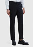 Siyah Düz Kumaş Regular Fit Klasik %100 Yün Pantolon