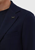 Lacivert Düz Comfort Fit %100 Yün Ceket
