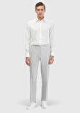 Beyaz Düz Regular Fit Dokuma Klasik Pamuk Karışımlı Gömlek