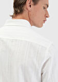 Beyaz Düz Casual Fit Dokuma Casual Pamuk Karışımlı Gömlek