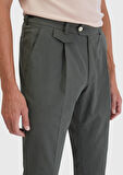 Haki Düz Kumaş Regular Fit Casual Pantolon