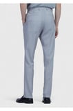 Açık Gri Düz Kumaş Slim Fit Casual %100 Yün Pantolon