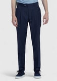 Lacivert Düz Kumaş Slim Fit Casual %100 Yün Pantolon