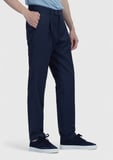 Lacivert Düz Kumaş Slim Fit Casual %100 Yün Pantolon