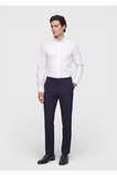 Lacivert Düz Kumaş Comfort Fit Klasik %100 Yün Pantolon