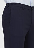 Lacivert Düz Kumaş Comfort Fit Klasik %100 Yün Pantolon
