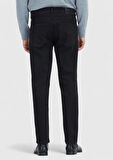 Siyah Düz Slim Fit Denim Pamuk Karışımlı Pantolon