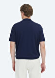 Lacivert Polo Yaka Düz Örgü Triko