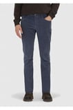 Mavi Düz Dokuma Slim Fit Kadife Casual Pamuk Karışımlı Pantolon