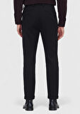 Siyah Düz Dokuma Jogging Fit Casual Pamuk Karışımlı Pantolon
