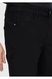 Siyah Düz Dokuma Slim Fit Casual Pamuk Karışımlı Pantolon