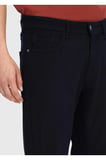Lacivert Düz Dokuma Slim Fit Casual Pamuk Karışımlı Pantolon