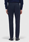 Lacivert Düz Dokuma Regular Fit Casual Pamuk Karışımlı Pantolon