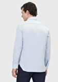 Açık Mavi Regular Fit Ütü İstemeyen Dokuma Klasik %100 Pamuk Gömlek