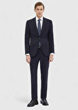 Lacivert Düz Modern Fit %100 Yün Takım Elbise