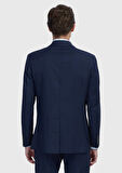 Lacivert Düz Zeroweight Slim Fit %100 Yün Ceket