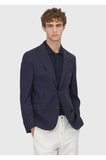 Lacivert Düz Shirt Shoulder Slim Fit %100 Yün Ceket