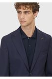 Lacivert Düz Shirt Shoulder Slim Fit %100 Yün Ceket