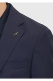 Lacivert Düz Shirt Shoulder Slim Fit %100 Yün Ceket