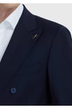 Lacivert Düz Zeroweight Slim Fit Yün Karışımlı Takım Elbise