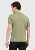 Haki Düz Bisiklet Yaka %100 Pamuk T-Shirt