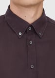 Mürdüm Düz Dokuma Casual Gömlek