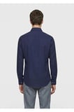 Açık Lacivert Düz Casual Fit Dokuma Casual %100 Pamuk Gömlek