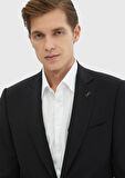 Siyah Düz Thin&taller Slim Fit %100 Yün Takım Elbise