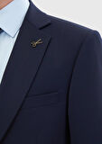 Lacivert Düz Thin&taller Slim Fit %100 Yün Takım Elbise