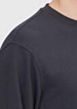 Antrasit Bisiklet Yaka Düz Sweatshırt