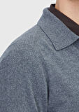 Orta Gri Polo Yaka Düz Örgü %100 Kaşmir Triko Kazak
