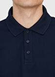 Lacivert Düz Polo Yaka %100 Pamuk T-Shirt