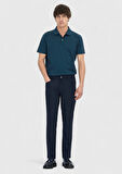 Petrol Düz Polo Yaka %100 Pamuk T-Shirt