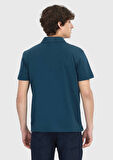 Petrol Düz Polo Yaka %100 Pamuk T-Shirt