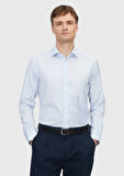 Açık Mavi Regular Fit Dokuma Klasik %100 Pamuk Gömlek