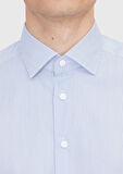 Lacivert Çizgili Regular Fit Dokuma Klasik Pamuk Karışımlı Gömlek