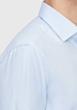 Açık Mavi Regular Fit Dokuma Klasik Pamuk Karışımlı Gömlek