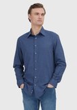 İndigo Casual Fit Dokuma Casual %100 Pamuk Gömlek