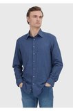 İndigo Casual Fit Dokuma Casual %100 Pamuk Gömlek
