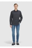 Antrasit Casual Fit Dokuma Casual %100 Pamuk Gömlek