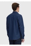 İndigo Düz Casual Fit Dokuma Casual %100 Pamuk Gömlek