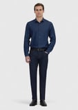 İndigo Düz Casual Fit Dokuma Casual %100 Pamuk Gömlek