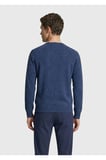 İndigo Yarım Balıkçı Yaka Düz Örgü Kaşmir Karışımlı Triko Kazak